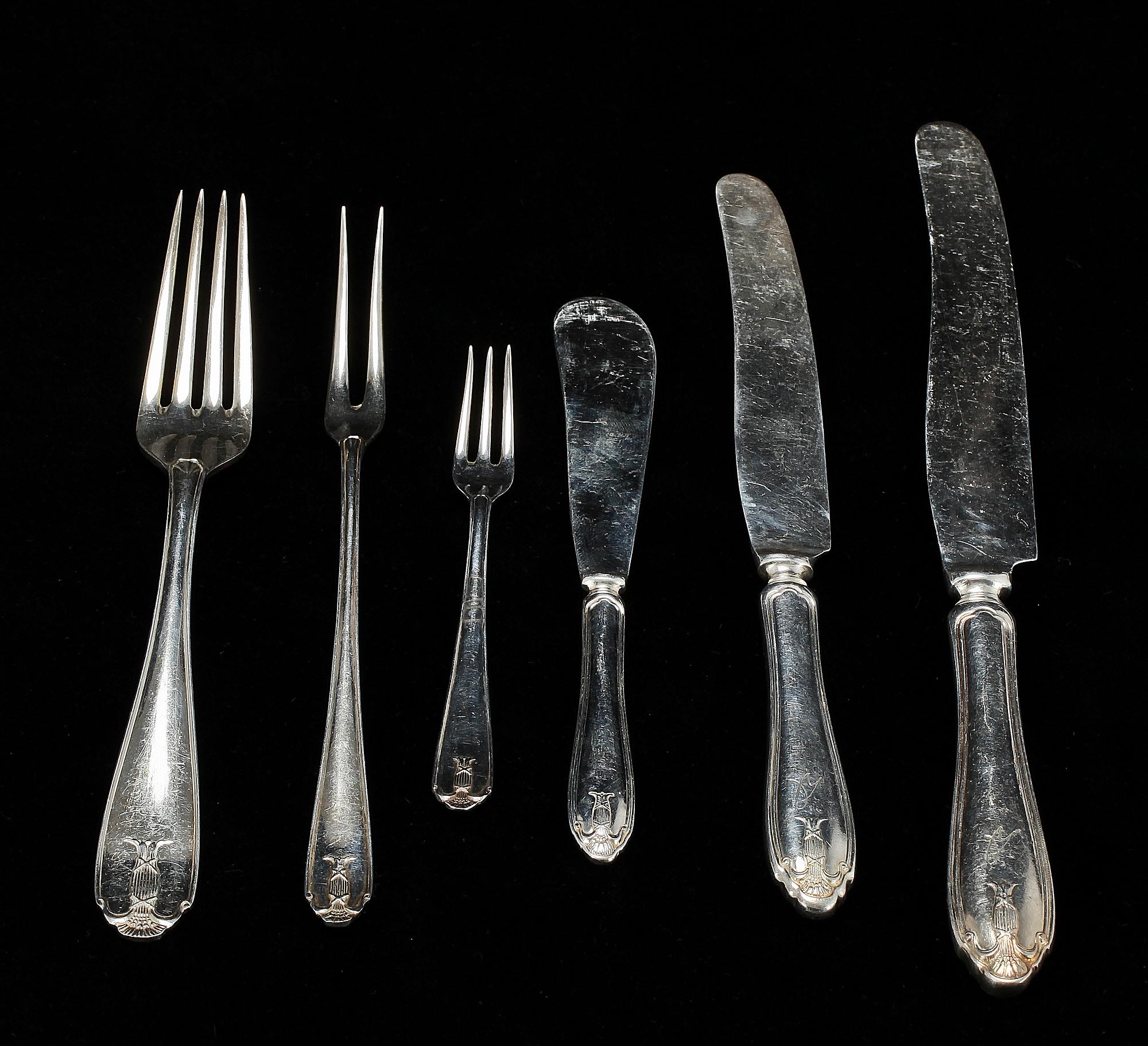 BESTICK, 110 delar, "Wasa", nysilver, GAB, 1900-tal.