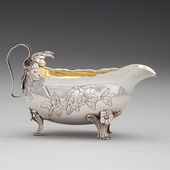 Lars Boye, gräddsnäcka, silver, Stockholm 1776, rokoko.