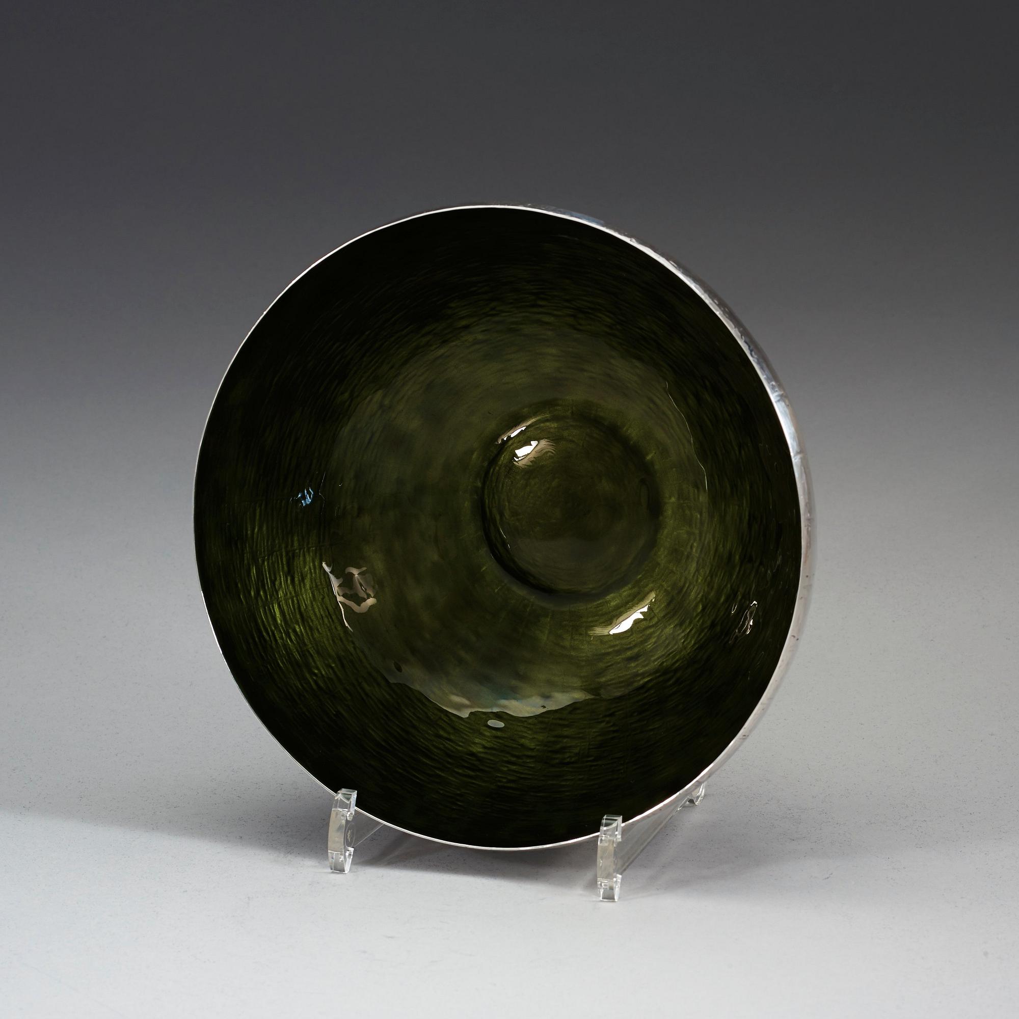 EVA HIDSTRÖM, skål, Kultakeskus, Tavastehus 1970, sterling och emalj.