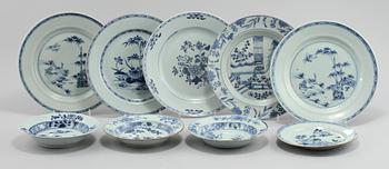 TALLRIKAR, 9 st (5 + 1 + 3 st), porslin, Kina.