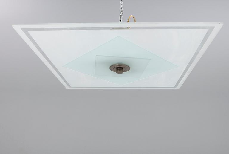 TAKPLAFOND, glas, sannolikt Orrefors, 1930-tal. Höjd ca 15 cm.