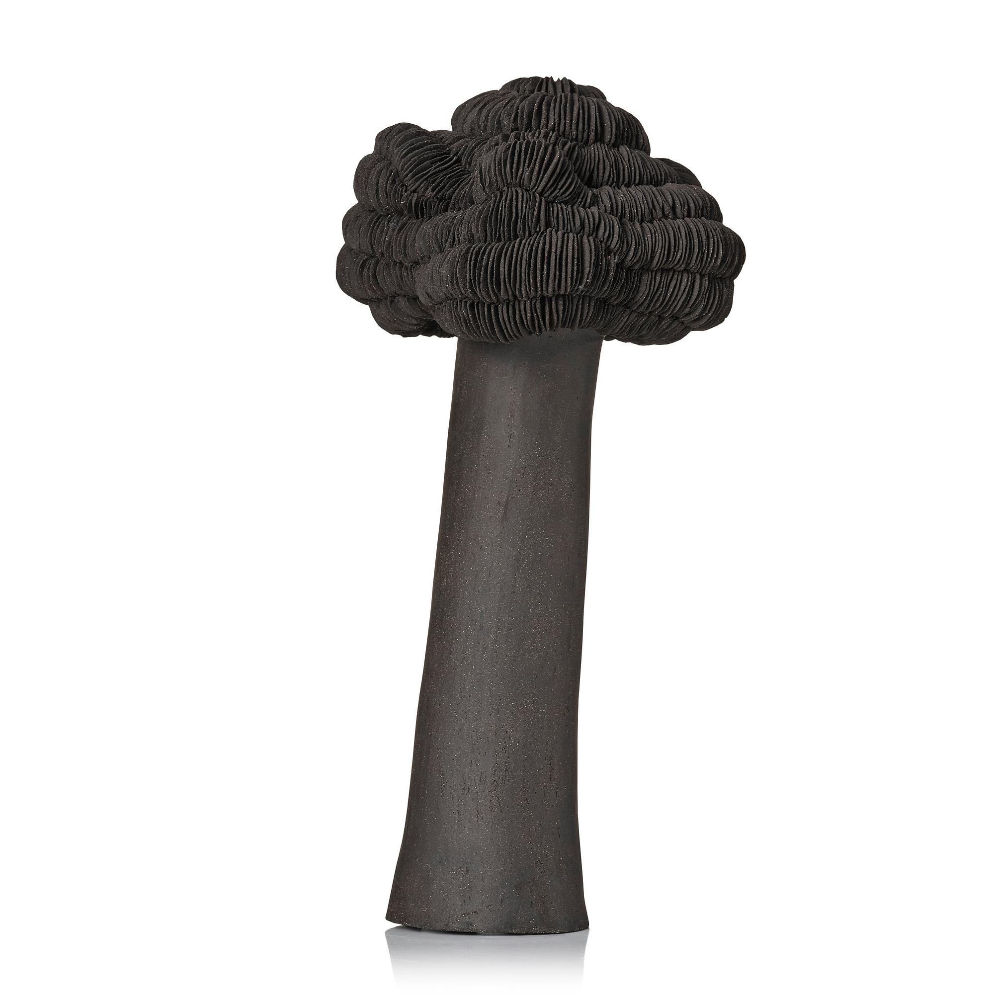 Carl Richard Söderström, a black stoneware sculpture 'Young Tree', his own workshop, Stockholm 2013.