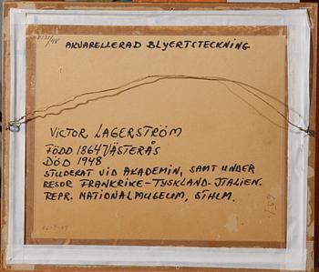 LAGERSTRÖM, VICTOR, blyertsteckning. Sign.