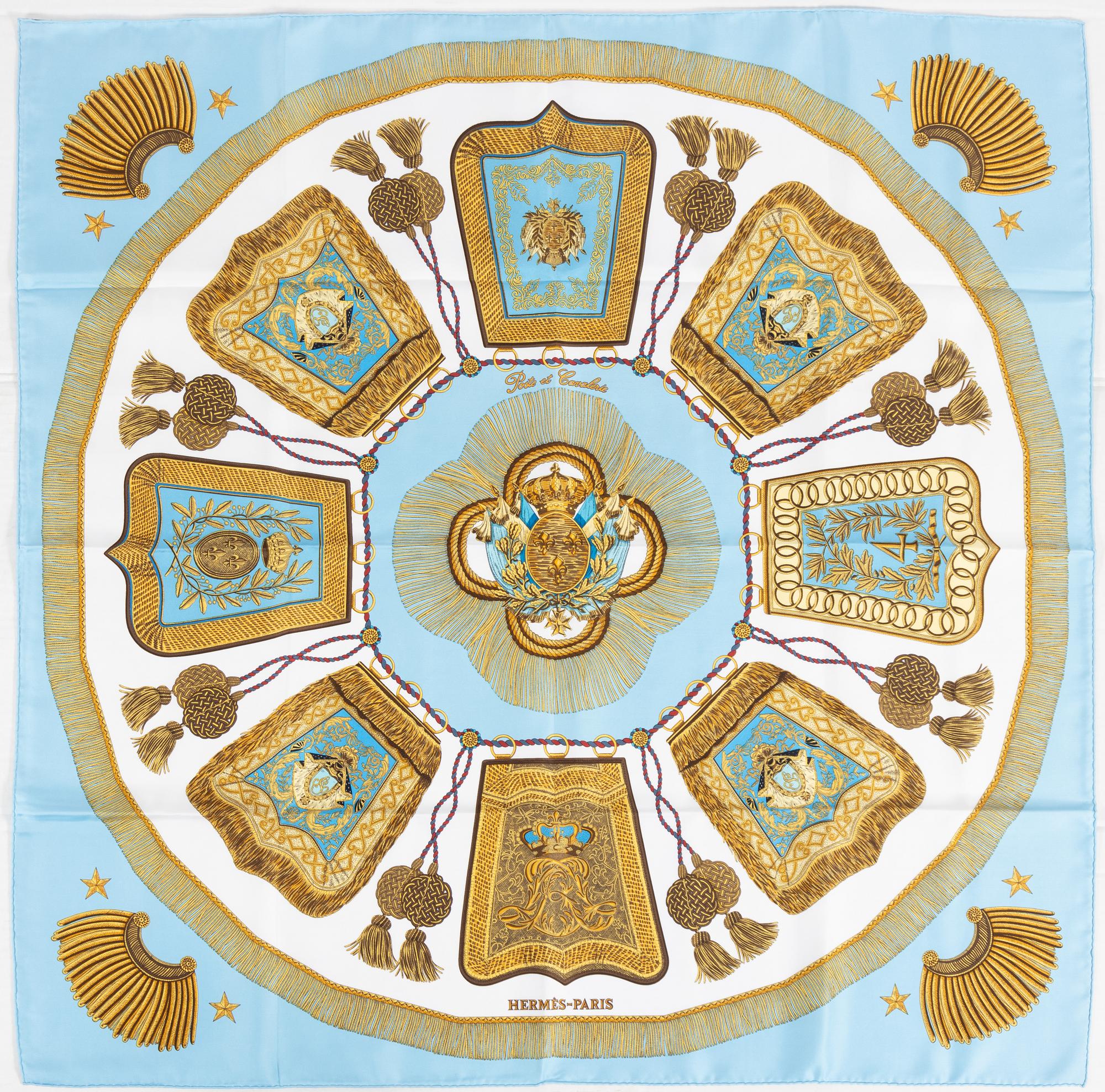 Hermès, scarf, "Poste et Cavalerie".