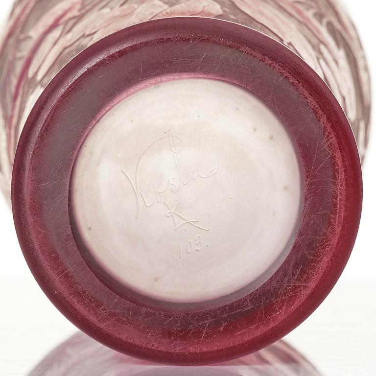 Karl Lindeberg, vas, överfångsglas, Kosta, jugend, 1900-talets början, modell 103.