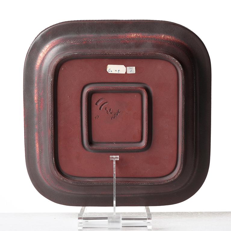 Wilhelm Kåge, a "Farsta" stoneware dish, Gustavsberg studio, Sweden 1960.