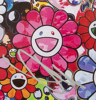 Takashi Murakami, "Skulls and Flowers (Pink)".