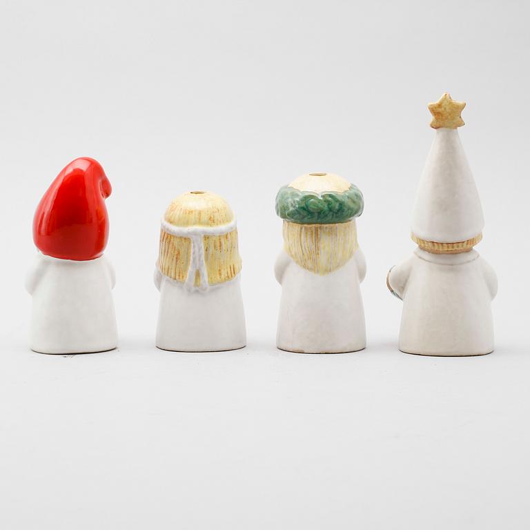 FIGURINER, 4 st, stengods, "Advent", Lisa Larson, Gustavsberg, formgivna 1978.