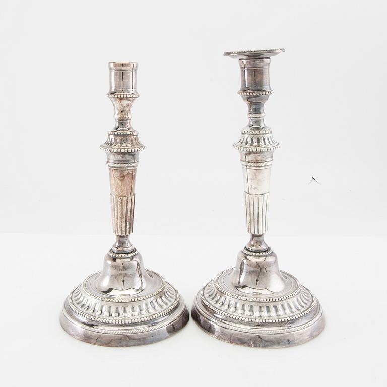 Ljusstakar 2 par nysilver 1900-talets första hälft.