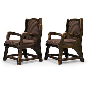 A pair of Finnish armchairs around 1900.