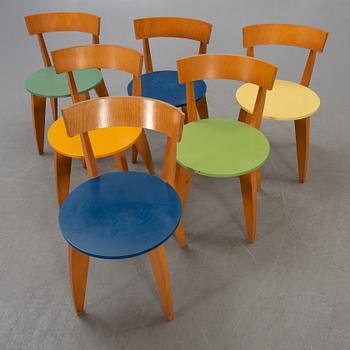 James Irvine, chairs, 6 pcs, "Carugo", Cappellini, Italy 1990s.