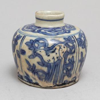 A blue and white vas, Ming dynasty, Wanli.