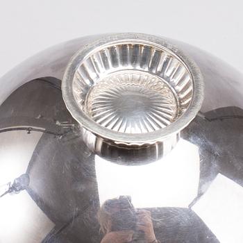 A Danish 20th century set of sterling silver bowl and opener, mark of S Bernadotte and G Jensen, weight ca 315 gr.