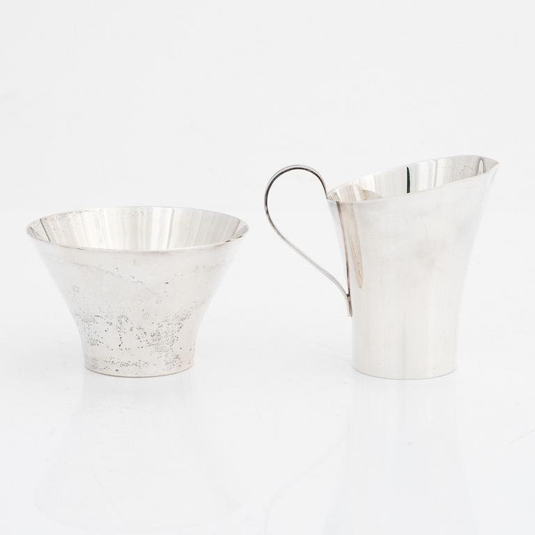 Turun Hopea, a silver creamer and sugar bowl, Turku 1961.