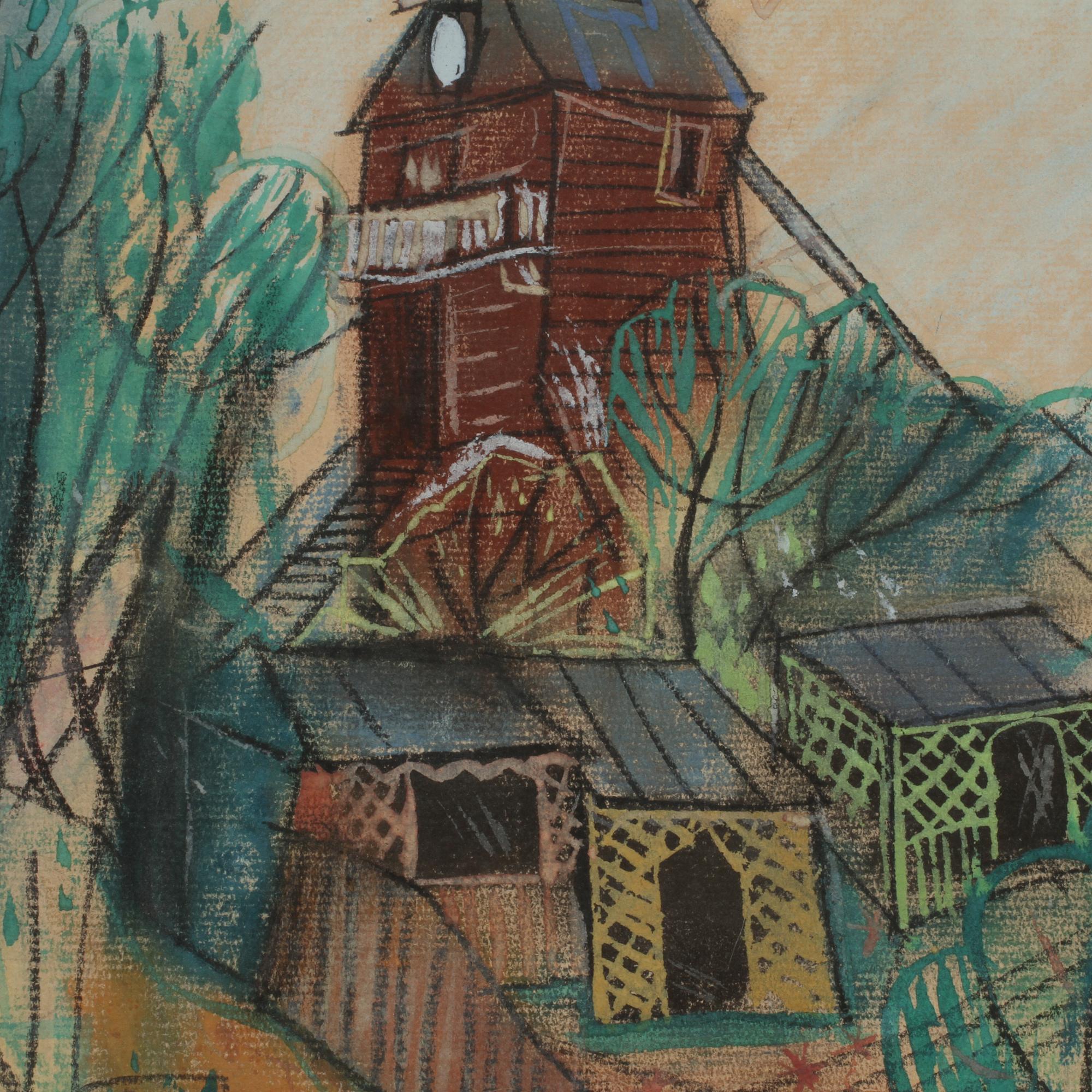 MAURICE BLANCHARD, blandteknik, signerad och daterad 1950.