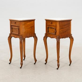 Bedside tables, a pair in the Louis XV style, circa 1900.