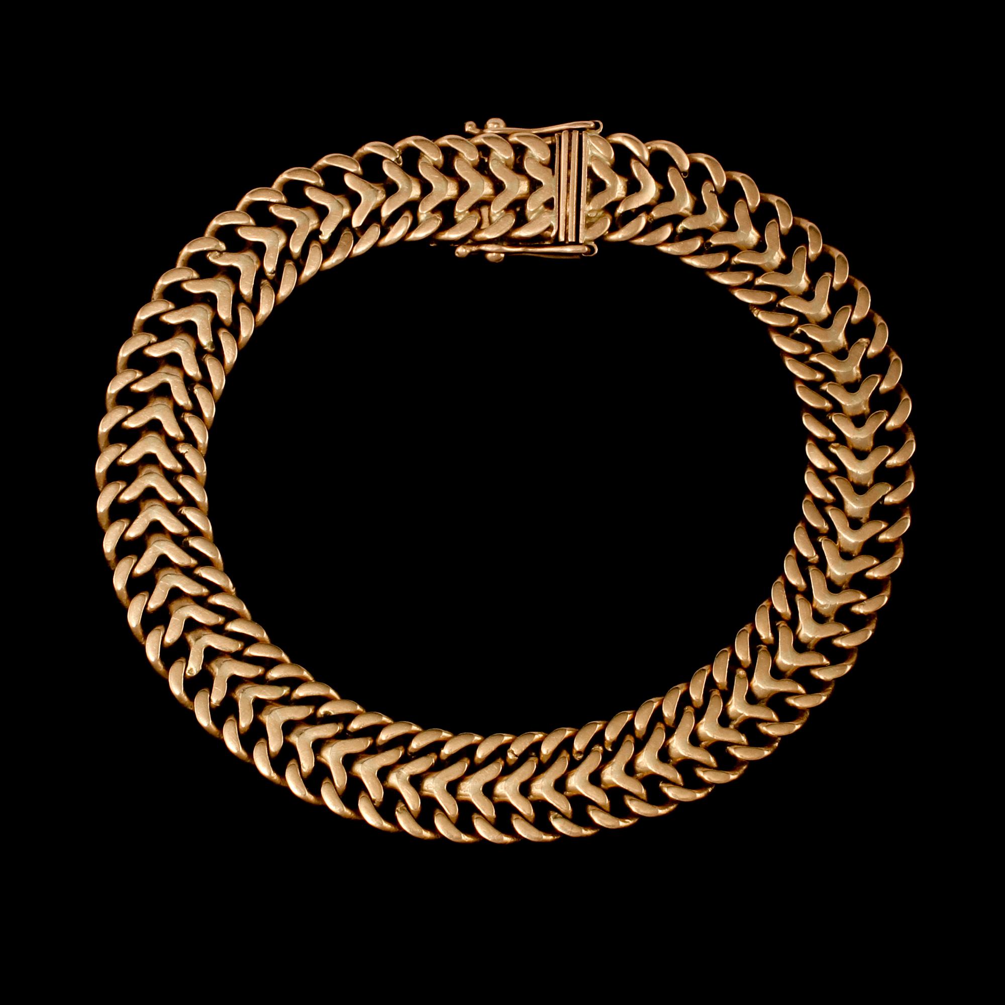 ARMLÄNK, 18k guld, Ädelsmycken AB, Stockholm, 1965. vikt 31 g.