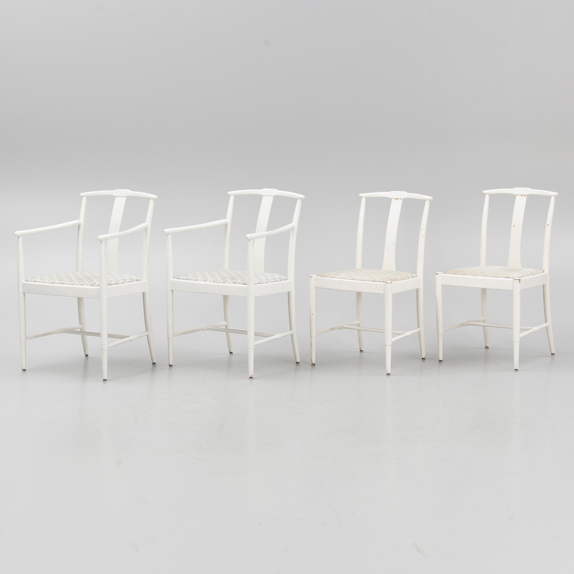 Kerstin Hörlin-Holmqvist, stolar, 4 st, "Triva"-serien, Nordiska Kompaniet, 1900-talets mitt.