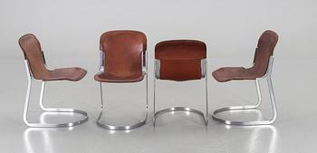 A set of 6 Willy Rizzo 20th century dining chairs.