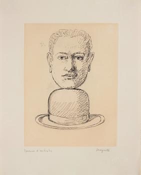 929. René Magritte Efter, Utan titel ("Homme au chapeau melon"), ur "Le Lien de paille".