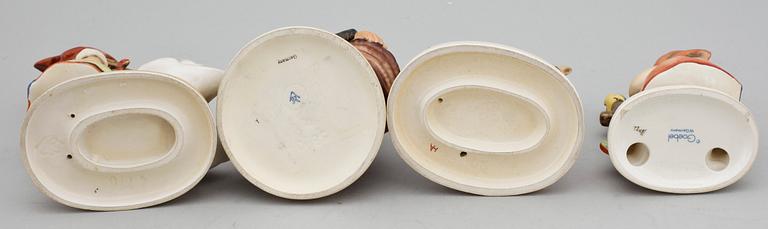 FIGURINER, 4 st, porslin, Hummel, Goebel.