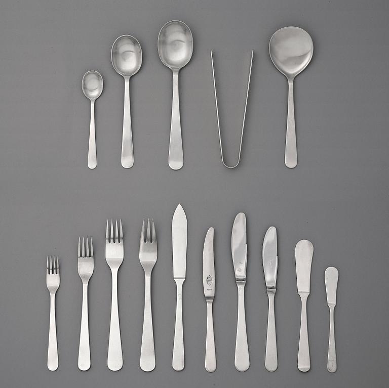 Wiwen Nilsson, a set of 142 pieces of sterling and stainless steel flatware, Lund 1938-1965.