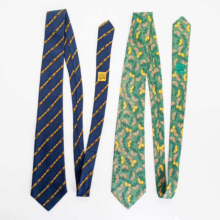 Hermès, four silk ties.