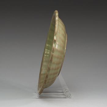 A celadon glazed dish, Ming dynasty (1368-1644).