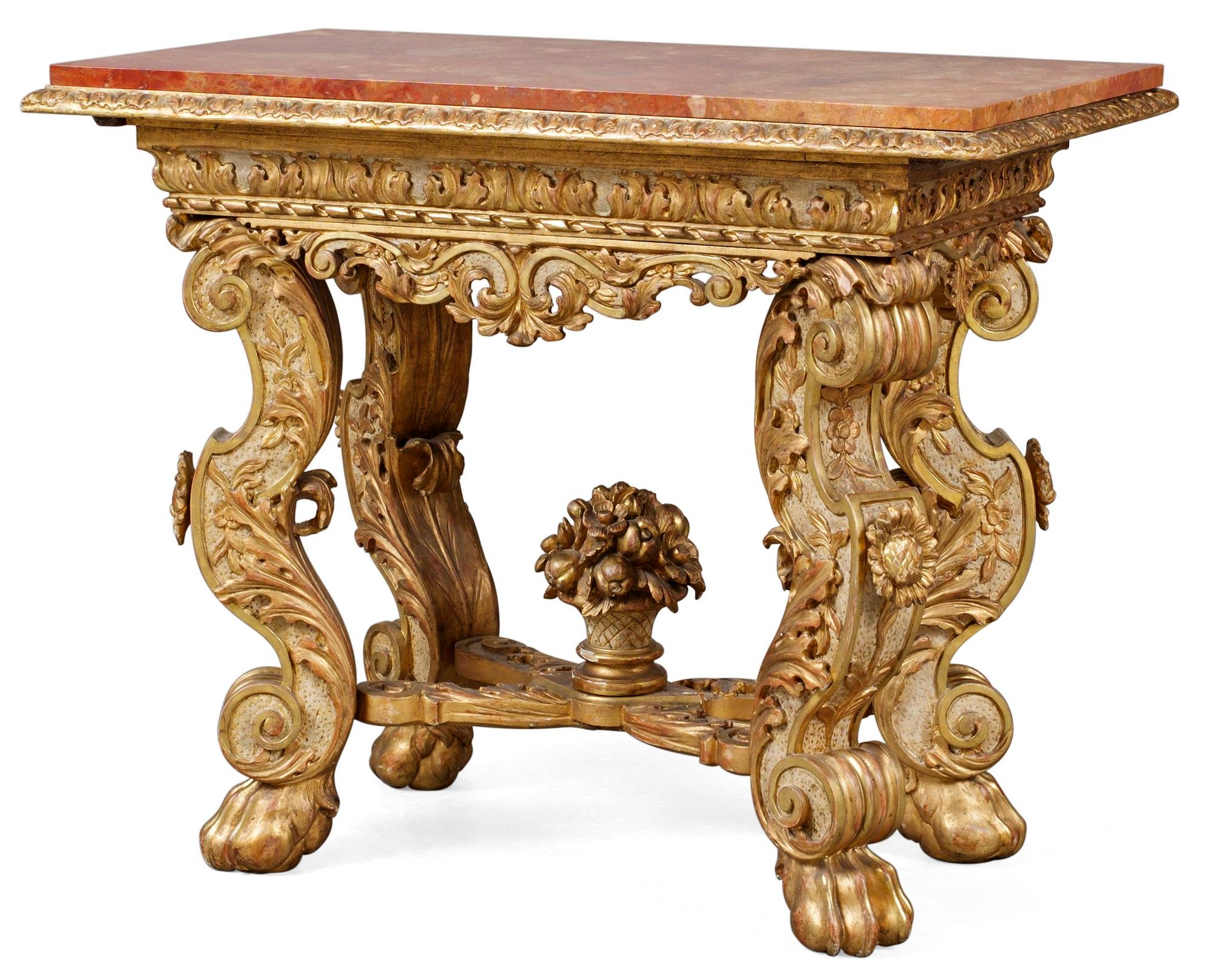 BORD. Barockstil, 1800-tal. Delvis äldre delar.