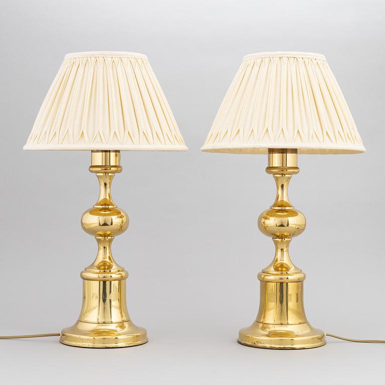 Bordslampor, ett par, 1900-talets andra hälft.