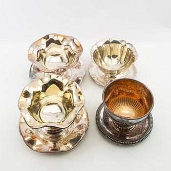 Sauce bowls 4 pcs, silver-plated, first half of the 20th century.