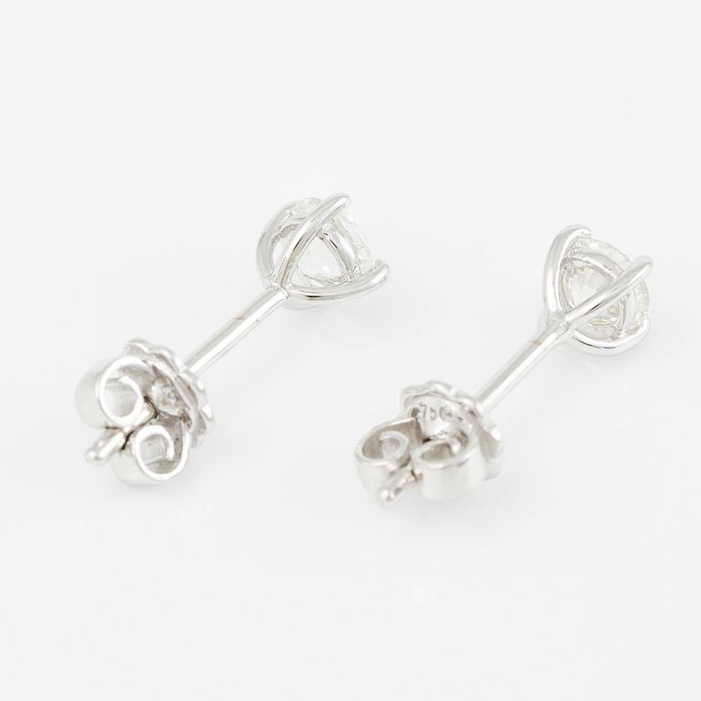 Earrings, 18K white gold with brilliant-cut diamonds.