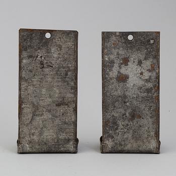 a pair of metal wall sconces, 19th century.