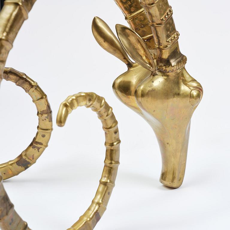 Alain Chervet, a brass and glass 'Ibex' dining table, France, 1970's.