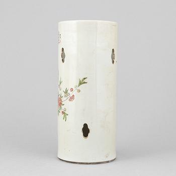 A famille rose brushpot/lantern, China, 20th Century.