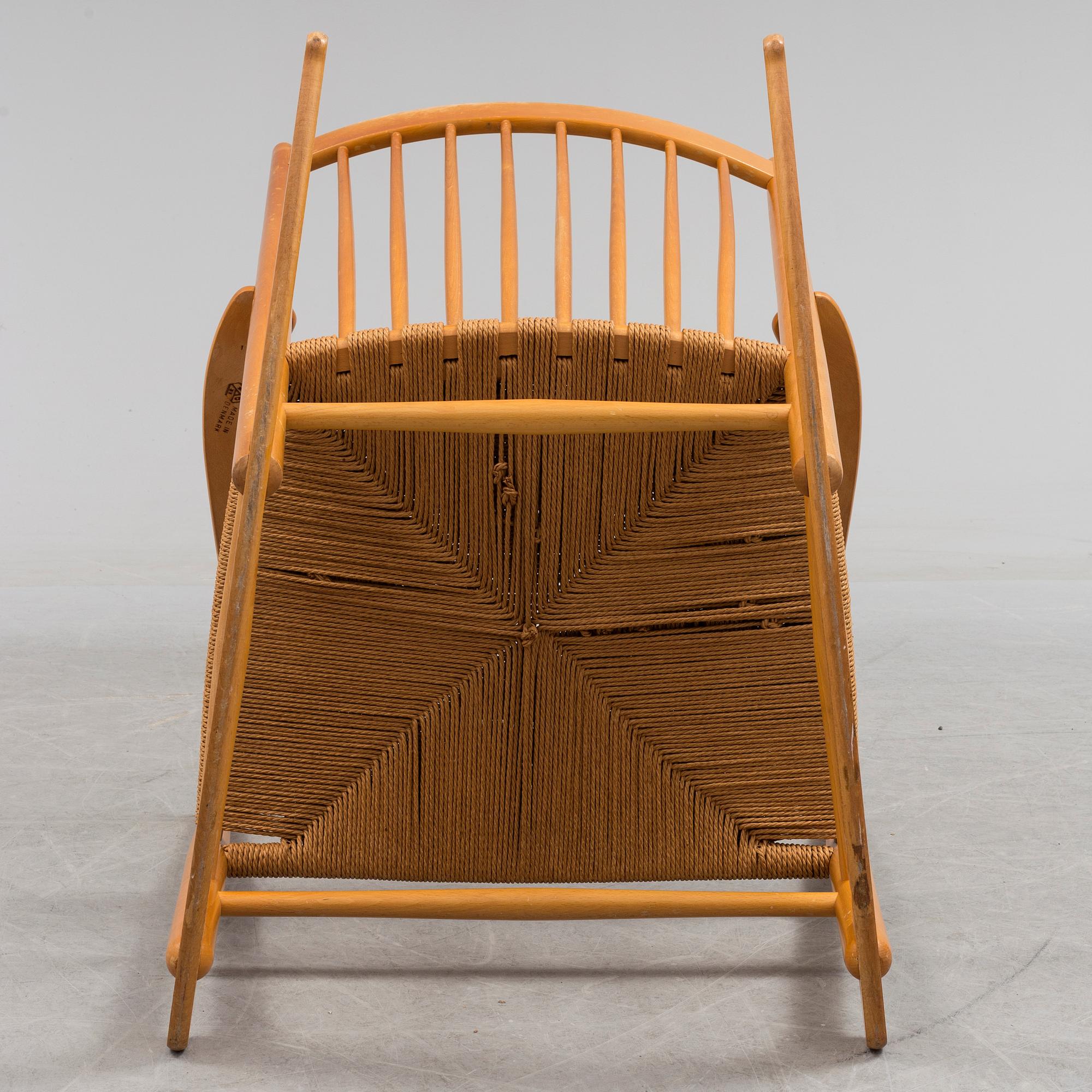 A 'J16' rocking chair by Hans J Wegner, F.D.B Møbler, Denmark.