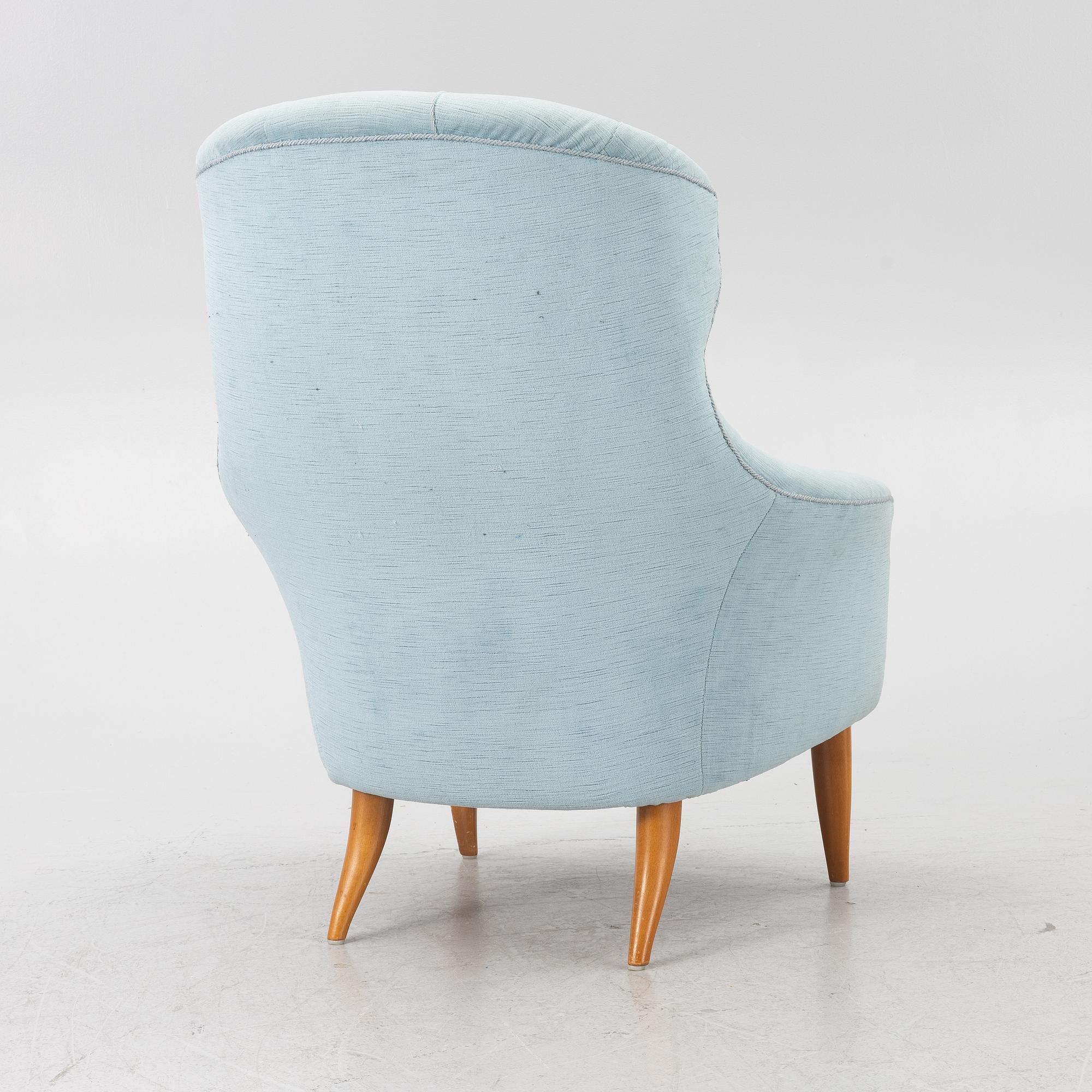 Kerstin Hörlin-Holmquist, an 'Onkel Adam' armchair, Triva series, Nordiska Kompaniet's workshops in Nyköping.