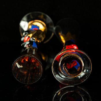 Gunnar Cyrén, a set of six "Devil" shot glasses and a decanter from the "Nobel" series, Orrefors Sweden post 1996.