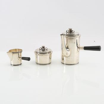 Carlman Silversmide, kaffeservis 3 delar, silver Stockholm  1948.