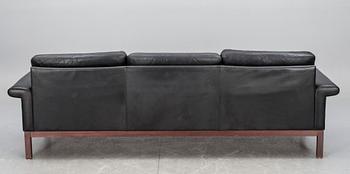 SOFFA, tresits, skinn, märkt Asko, Finland, 1960-tal.