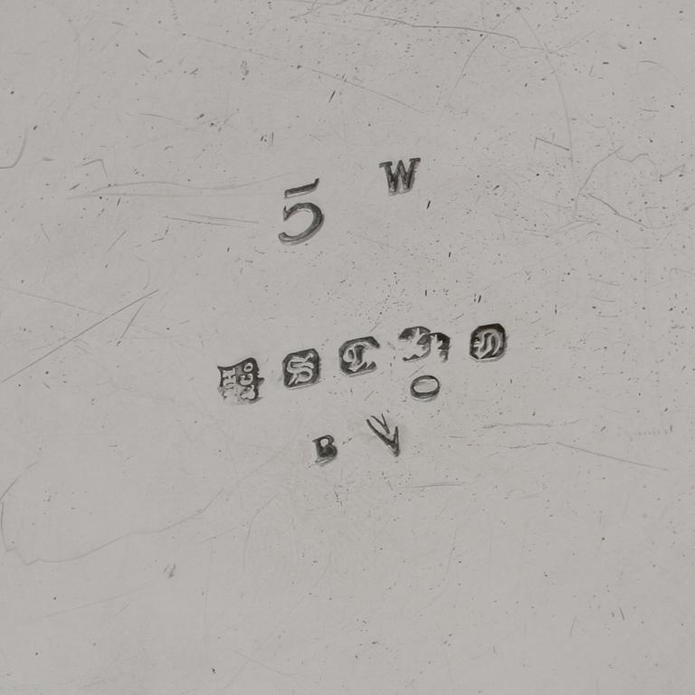 TE och KAFFESERVIS, 5 delar, pläter, Martin Hall & Co., Sheffield, omkring år 1900.