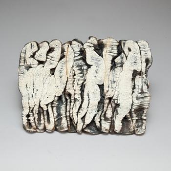 VÄGGSKULPTUR, stengods, Ulla Viotti, signerad.