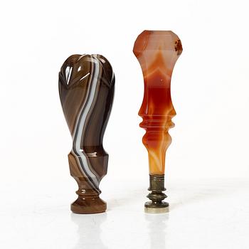 Two agate seals, Sweden, late 19th century.