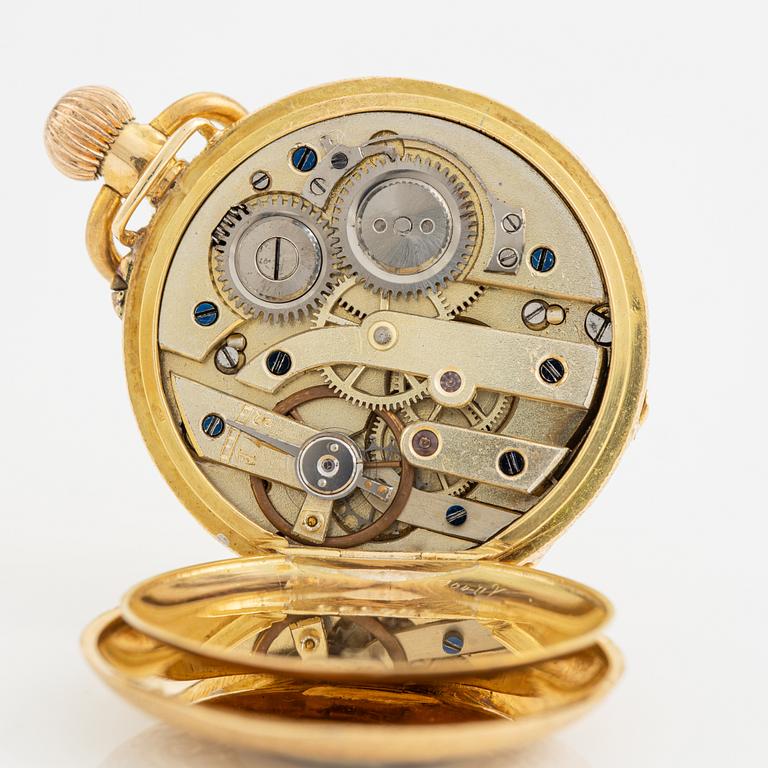 Pocket watch, 18K gold, 32 mm.