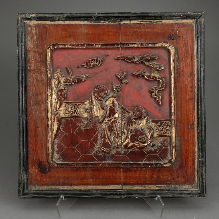 RELIEF, trä, Kina, 1900-tal.