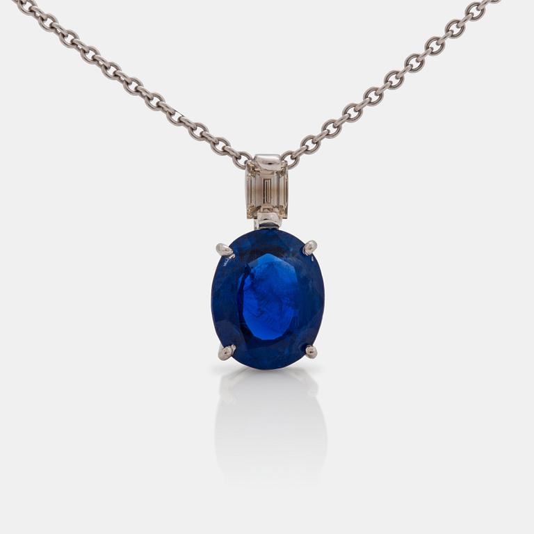 A 2.98 ct untreated burmese sapphire pendant with chain. GRS certificate.