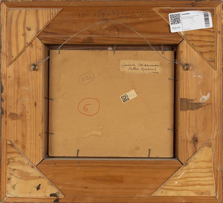Esther Kjerner, oil on canvas/paper-panel, signed.