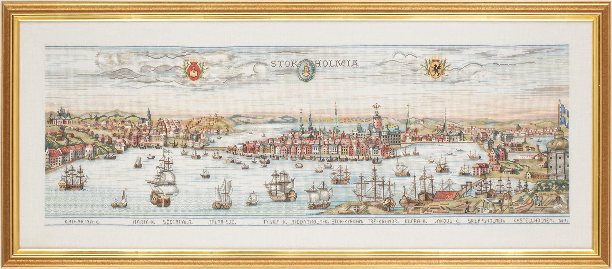 BRODERAD TAVLA, Stockholmsmotiv, sent 1900-tal.