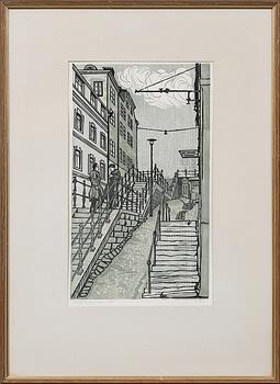 SVENOLOV EHRÉN, 5 st, träsnitt, signerade och numrerade 9/70.
