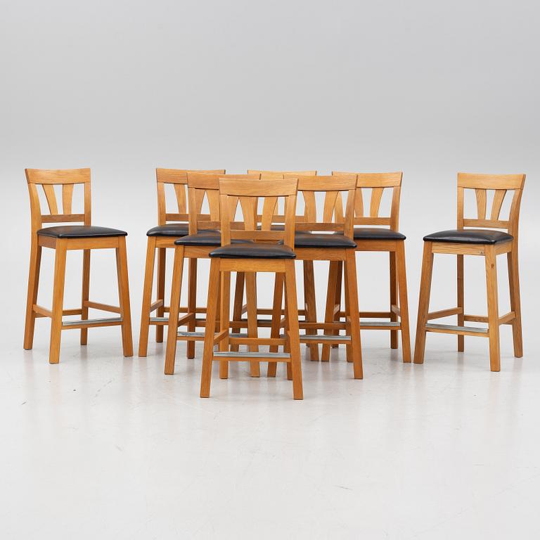 Barstolar, 8 st, "Inzel", Hans K, 1900-talets slut.